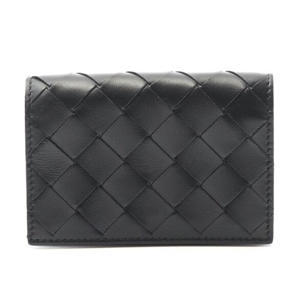 Bottega Veneta Leather Card Case Black